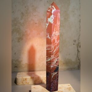 Elegant Rare Very Big Red Jasper Tower Decor 14 inches tall